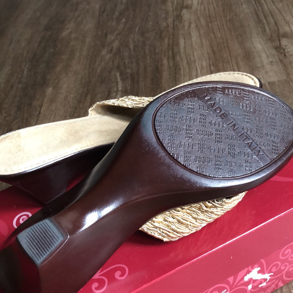 Italian Shoemakers Tan Sandals with Tassel Detail - Picture 5 of 7
